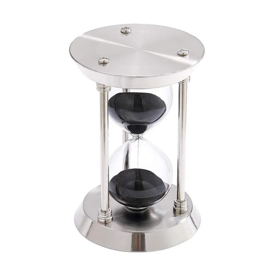 Other Clocks & Accessories Three-pillar Metal Hourglass 15 Minutes Sand Timer 3 Colors Watch For Home Office Desk Decorations250j