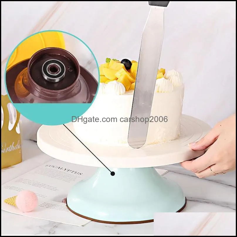 1pc rotating cake turntable revolving anti-slip display stand decorating tools diy baking accessories kitchen supplies & pastry