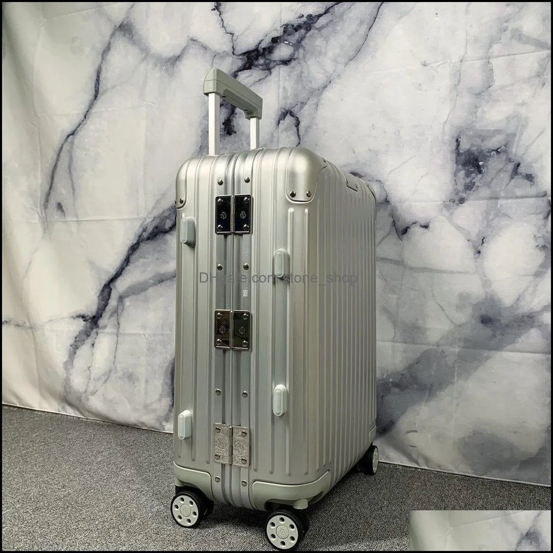 Silver Germany Suitcases Cabin Luggage Trolley Rolling Trunks Jewelry Box for Business Trips