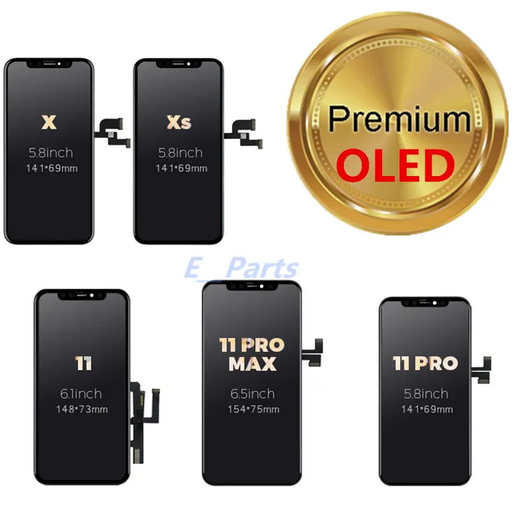 OLED LCD -mobiltelefonpaneler för iPhone X Xs Max 11 XR 11Pro 12 Pro 13 Pro Display Digitizer Assembly Reparationsdelar av DHL