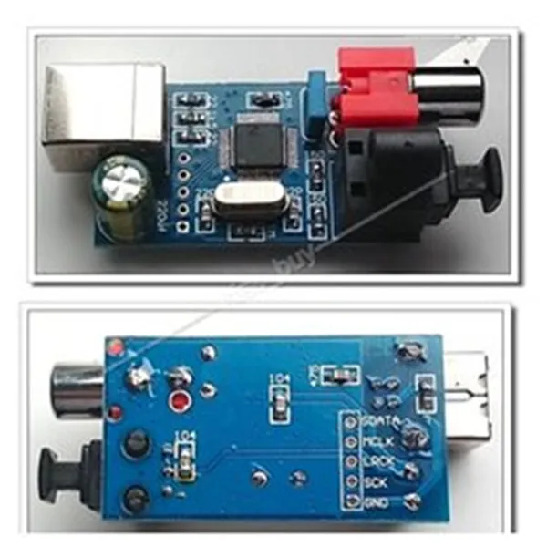 الدوائر المتكاملة HIFI بطاقة الصوت الرقمية USB إلى إخراج المصدر الألياف البصرية I2S / DTS