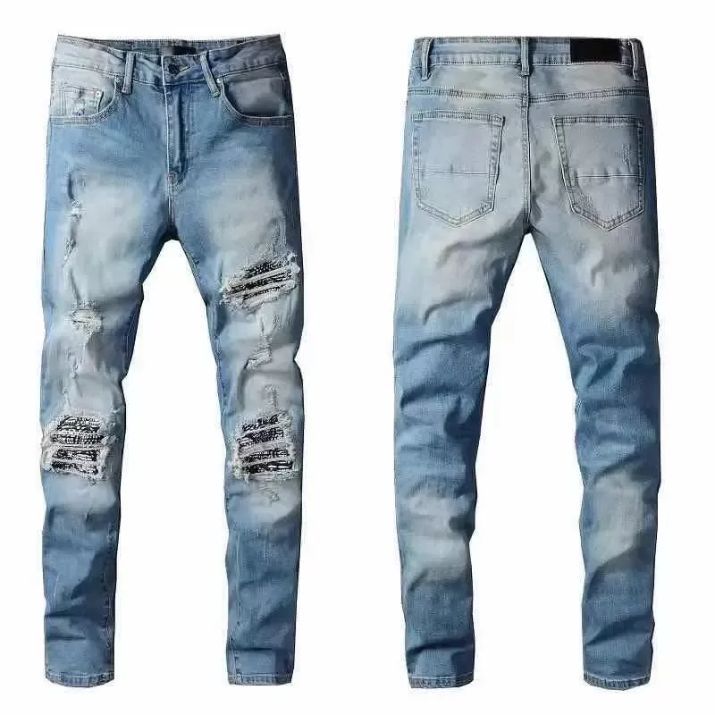 2022 Diseñador Hombres Jeans Hip-Hop Moda Cremallera Agujero Lavado Jeans Pantalones Retro Rasgado Doble Costura Diseño para hombre Motocicleta Montar Cool Slim Pant Black Jean para mujeres 28-40