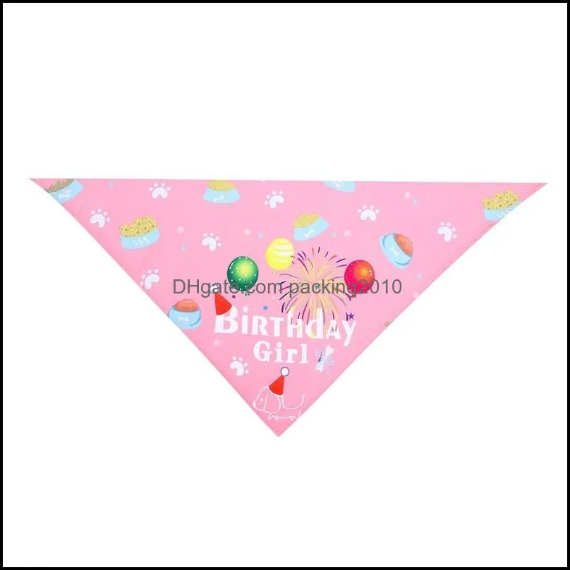 printed birthday pet neckerchief cat dog accessories scarf printing bibs collar saliva cotton triangle towel