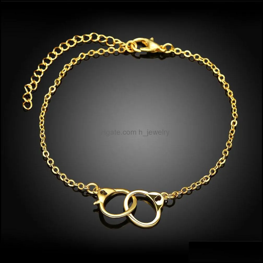 charm bracelets 18k gold plated day gift creative romantic european style handcuffs bracelet hjewelry