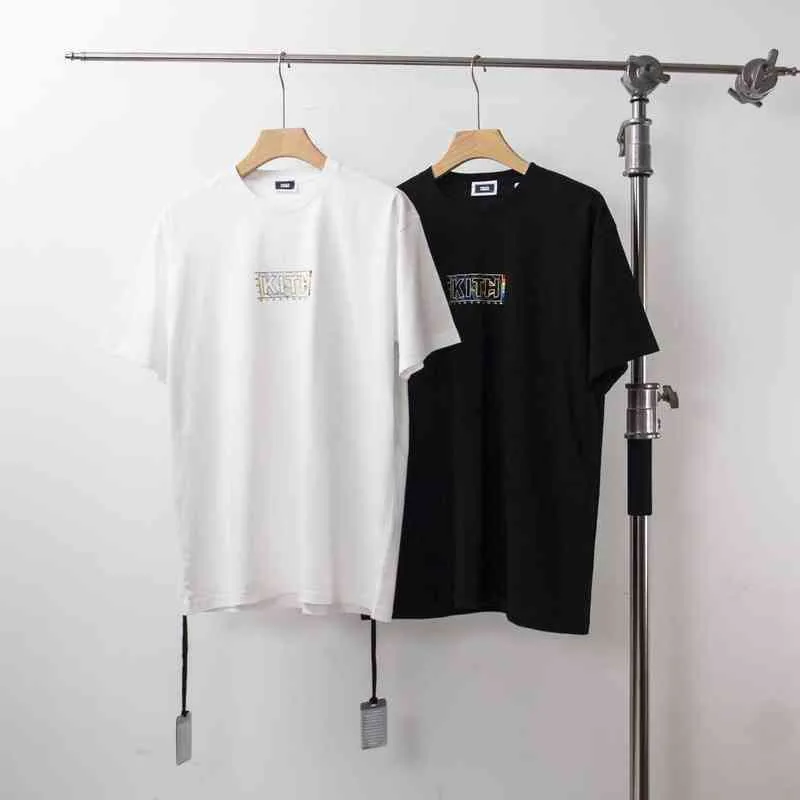 Designer T Shirts For Men Kith Diamond Short Sleeve Plain Black T-shirt Fashion Clothing Brand Round Neck Slim Social Spirit Guy Half Man 00091