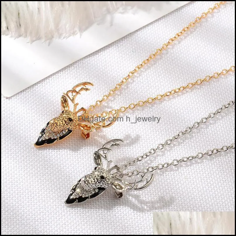 christmas necklaces sweater gold female jewelry christmas gift for kids plated silver deer necklace hjewelry