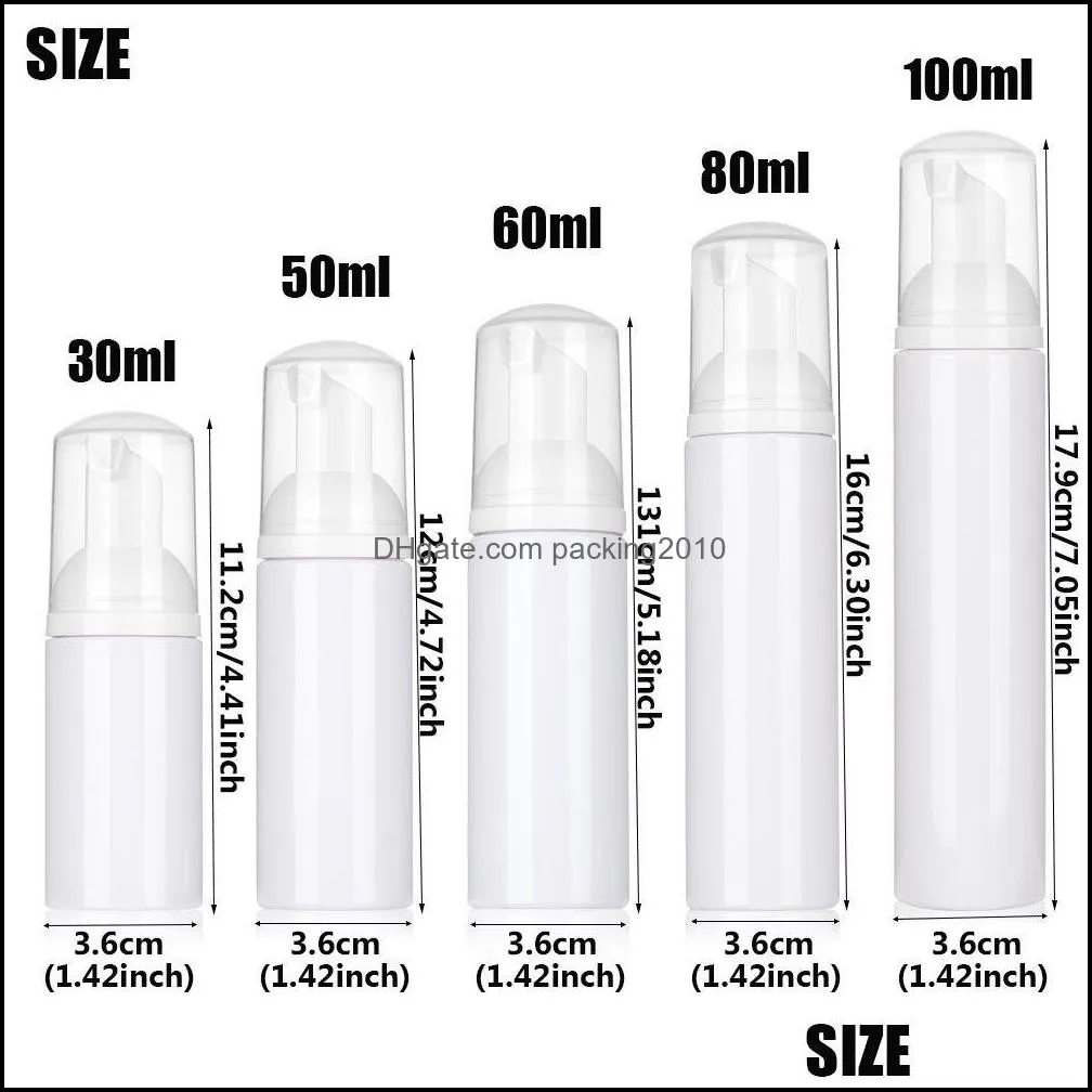 30/60/100/150ML Portable Bottle Refillable Foaming Liquid Soap Dispenser Foam Pump Bottles Travel Plastic Lotion Liquid Empty Cosmetic