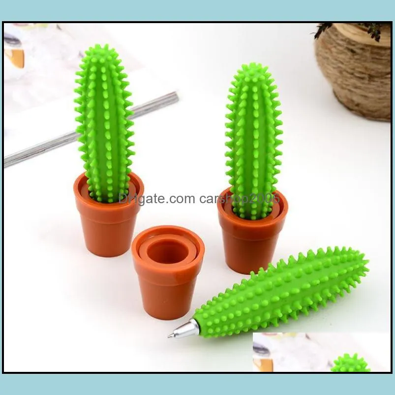 wholesale cactus ballpoint pen 1.0 mm pen tip blue refill decoration gifts pens student stationery office funny free shipping sn1975