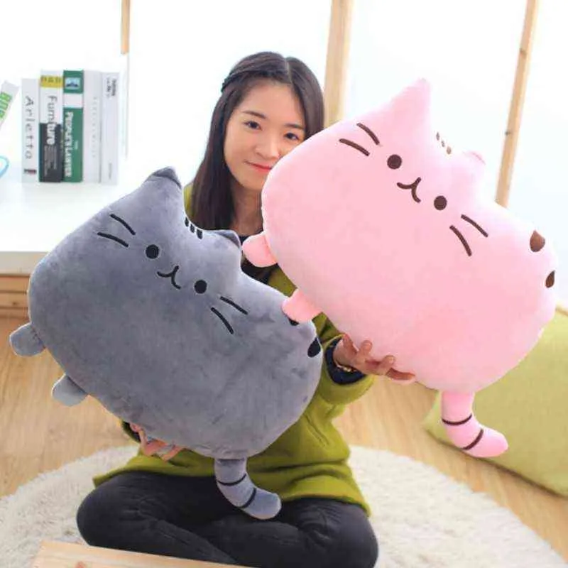 5040cm Kawaii Cat Pillow Cushion Soft Cat Cuddly Animal Cookies Plush Animal Doll Toy Large Pillow Cover Girl Gift Room Decor J220729