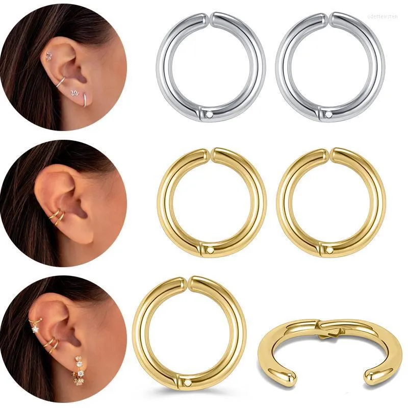 Ушная клип для обруча не пирсинговые золотые серьги с манжетой круглой ювелирной украшения для маленького круга Trendyhoop Odet22