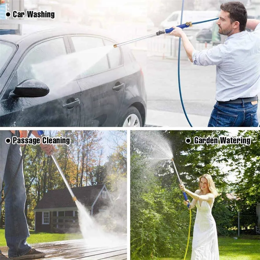 Pompy wodne Wysokie ciśnienie Watergun Metal HighPower Car Washer Spray Cars Narzędzia do mycia Ogród Wkładka