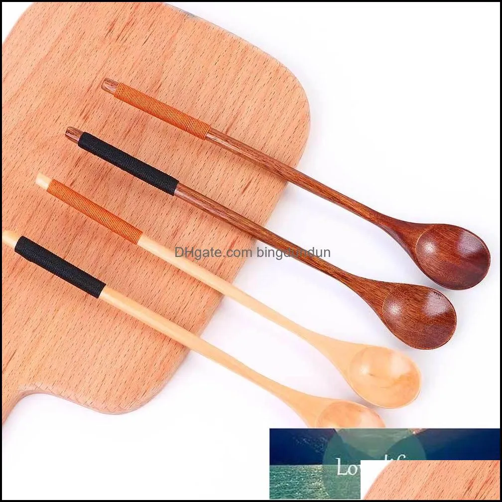 1Pcs Natural Wood Spoons Long Handle Stirring Spoons wooden Coffee Tea Spoons Tableware