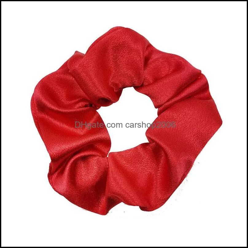 women solid color elastic silky hairbands holder tie hair rubber band for girls lady fashion accessories