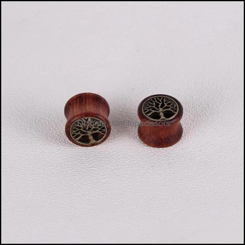 peace tree wooden ear plug tunnels gauges body piercing ear expander for both men and women