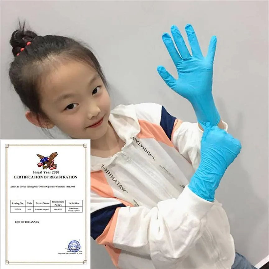 Children Disposable Nitrile Gloves Food Grade Kids PVC Rubber
