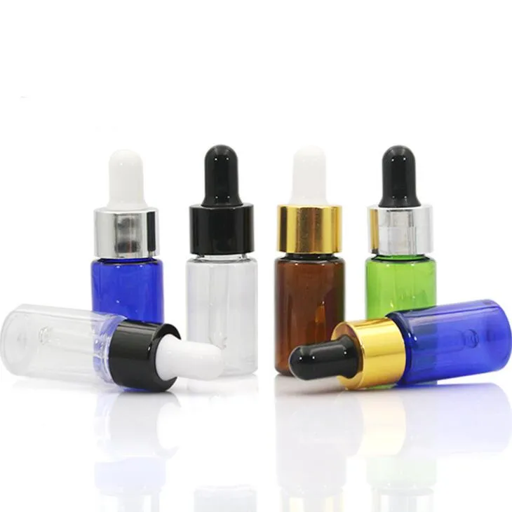 Bottiglie in PET di olio essenziale da 10 ml / 15 ml / 20 ml con contagocce in vetro Fiale per trucco campione vuote con contagocce riutilizzabili LX1886