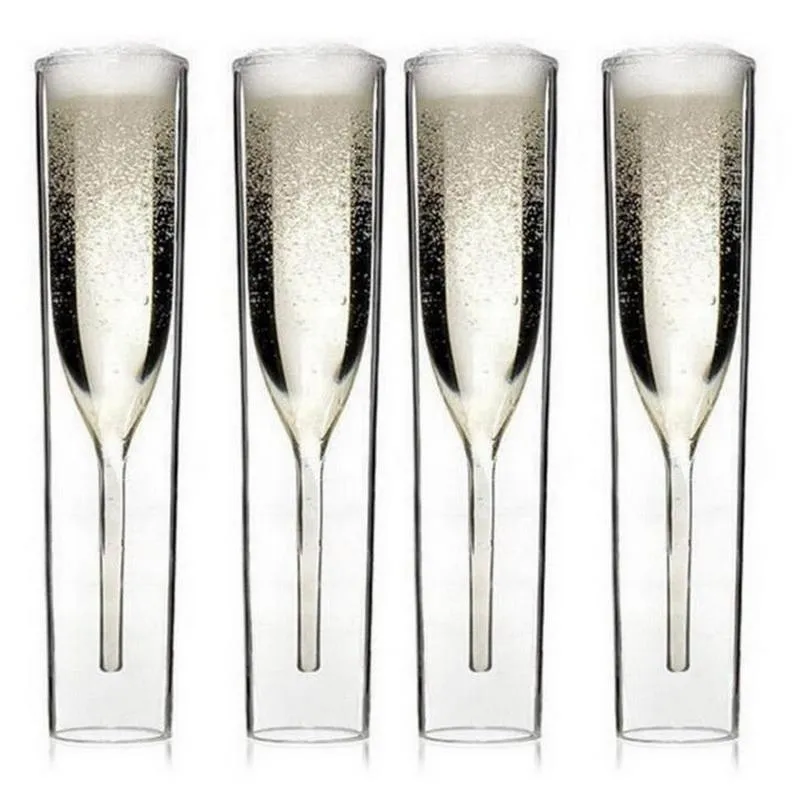 Gift Wrap Double-walled Champagne Glass Party Cup For Birthday Christmas Wedding Gifts Bag SW161Gift