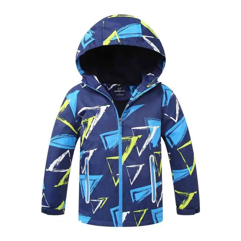 Dzieciowe Chłopiec Zimowe kurtki 2022 jesienne odzież wierzchnią maluch ubrania chłopiec niebieski kolor długie rękawy z blumie kurtka śnieżna wiatrak J220718