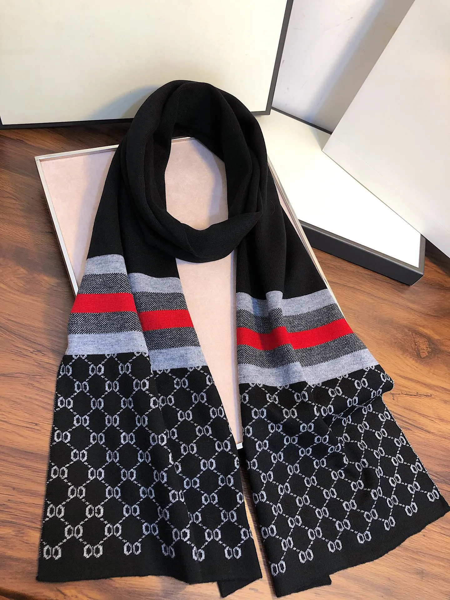 Designer Scarves Pashmina men knitted Scarf Winter Warm Fashion Classic Cashmere Wool luxury Scarfs for men Size 180 35CM