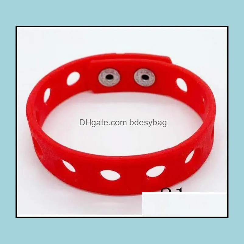 Silicone Jelly Bracelet Wristband 21cm Fit Shoe Buckle Charm Accessory Party Gift Fashion Jewelry Wholesale