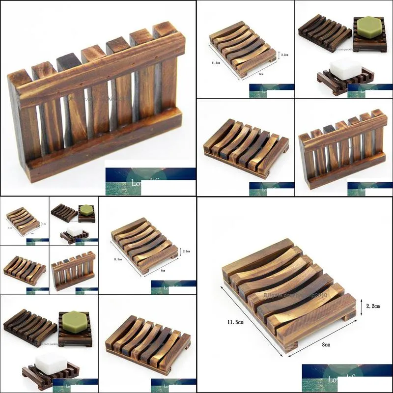 1 Pcs Natural Wooden Soap Dishes Tray Holder Storage Soap Rack Plate Box Container Bathroom Soap Dish Storage Box