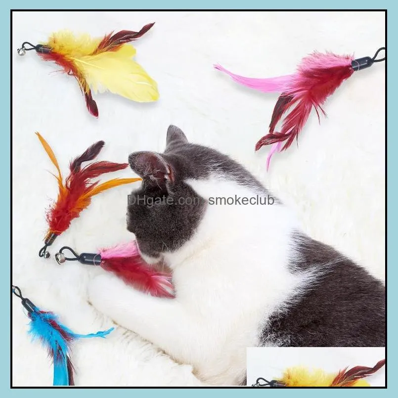 Cat Toys Supplies Pet Home & Garden Teasing Feather Replacement Options Plastic Stick Bell Toy Drop Delivery 2021 P0Bsc