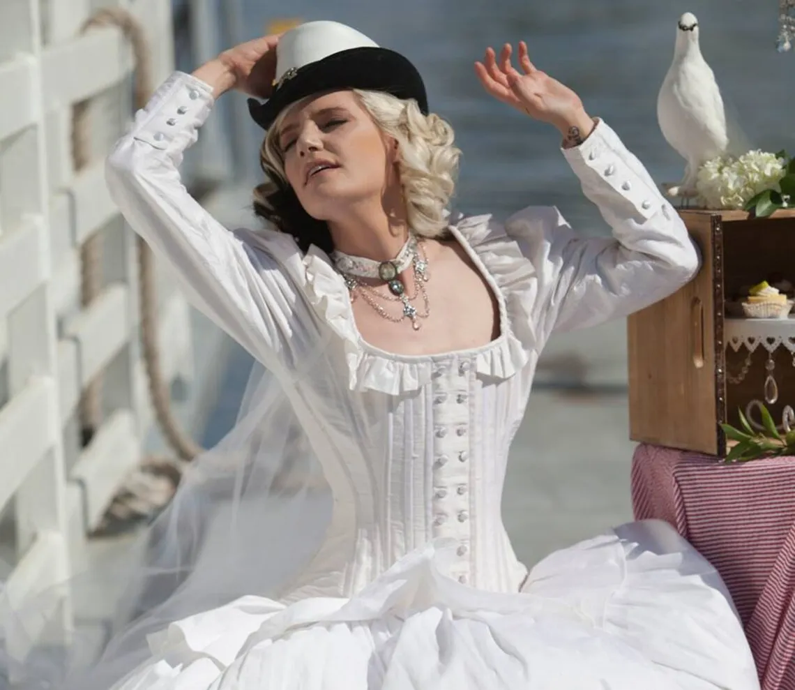 Vintage steampunk wedding best sale dress