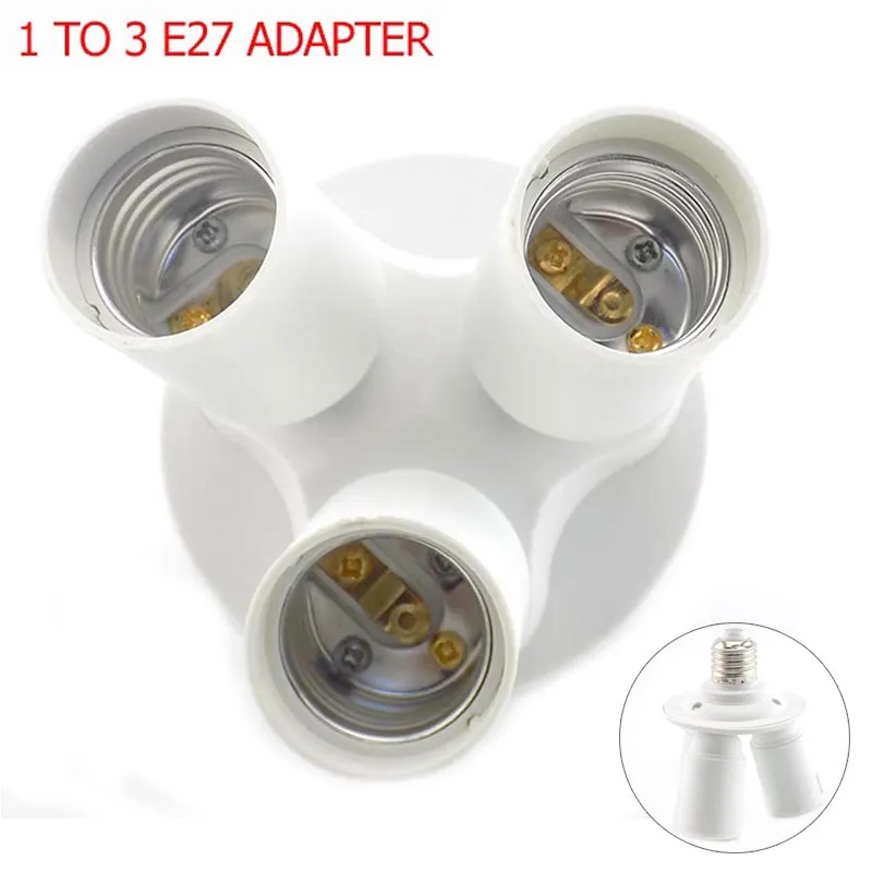 Supports de lampe 1E27 à 3 E27 adaptateur prise de base séparateur de lumière lumière LED prise 110V-240V adaptateur ampoule support de convertisseur 3 têtes