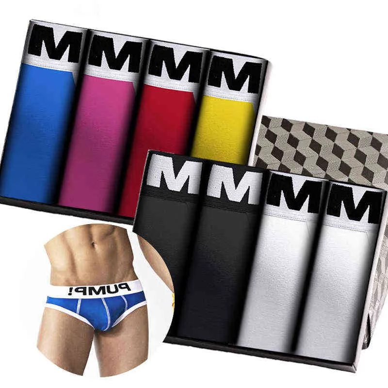 8st Hip Raise Gay Sexy Men's Panties Briefs Män underbyxor ny bomullsslip jockstrap underkläder man kort tanga u påse t220816