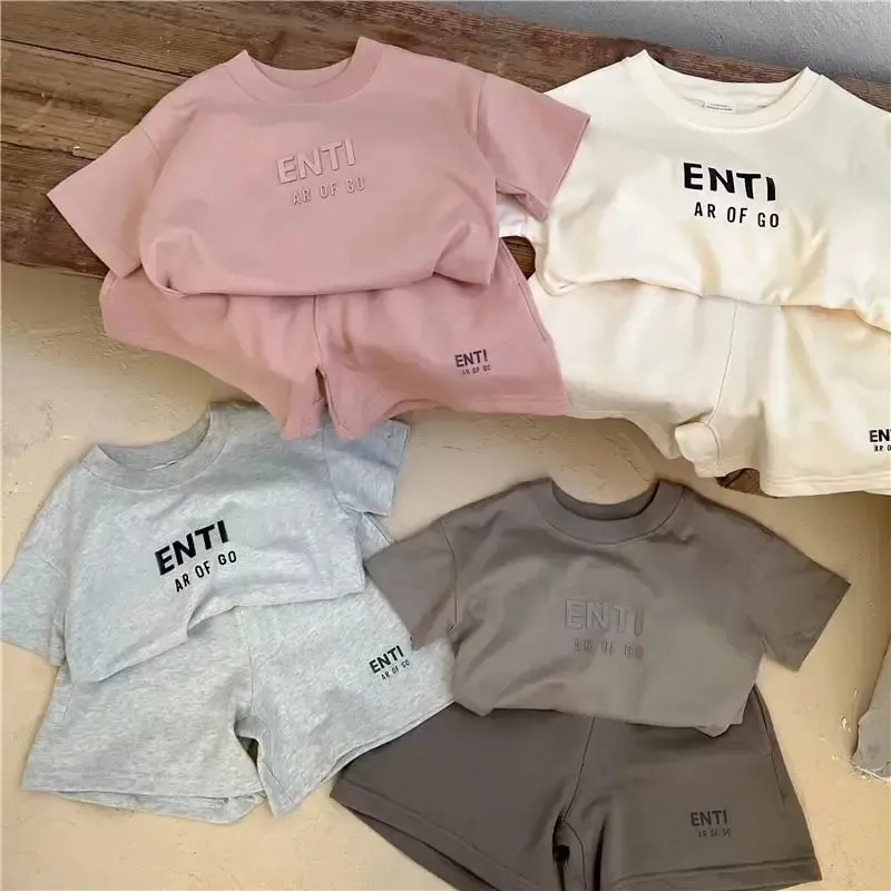 Designer Baby Kids Clothing Boys Girls Sets Zomer Luxe T -shirts en shorts Tracksuit Children Outfits Shirt Sportsuit met korte mouwen