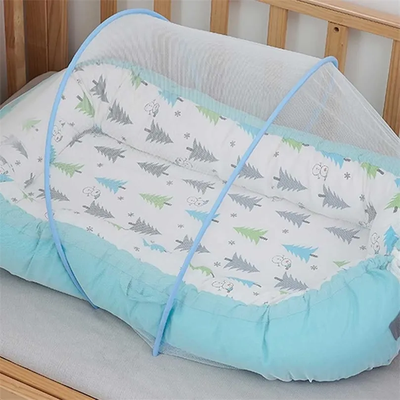 Bebek Yatak Beşik Ağı Bebek Sivrisinek Çok Fonksiyonlu Fold Free Tesisat Özelleştirilmiş Yatak Seyahat Karikatür Yatak Yastığı 220531