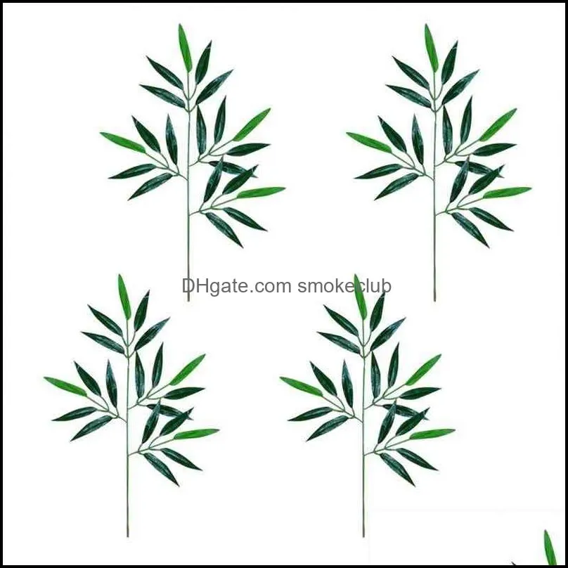 50pcs Artificial Bamboo Fake Plants Greenery Leaves For Home Hotel Office Decoration