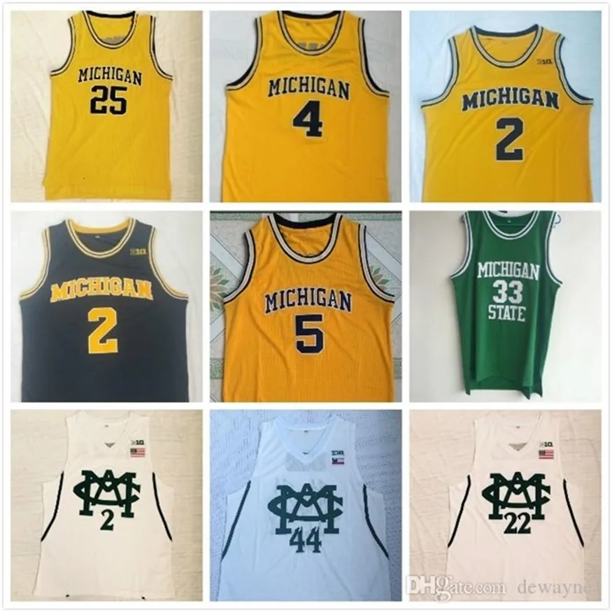 Nikivip Michigan Wolverines 44 maglie da basket Ward 22 Bridges 33 Johnson 2 Jorda Poole Jackson JR 5 Jalen Rose 4 Chris Webber 25 Juwan Howard