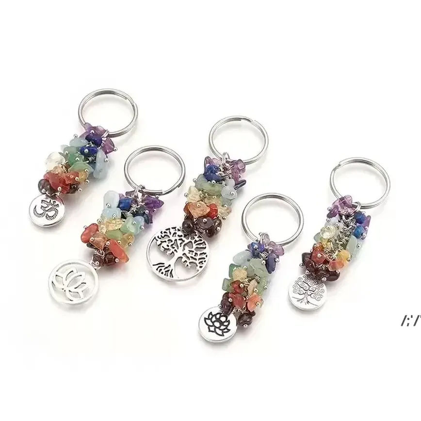 Porte-clés en cristal naturel pendentif pierres précieuses cassées gland fête faveur porte-clés bagages décoration porte-clés cadeau d'anniversaire porte-clés sxa26