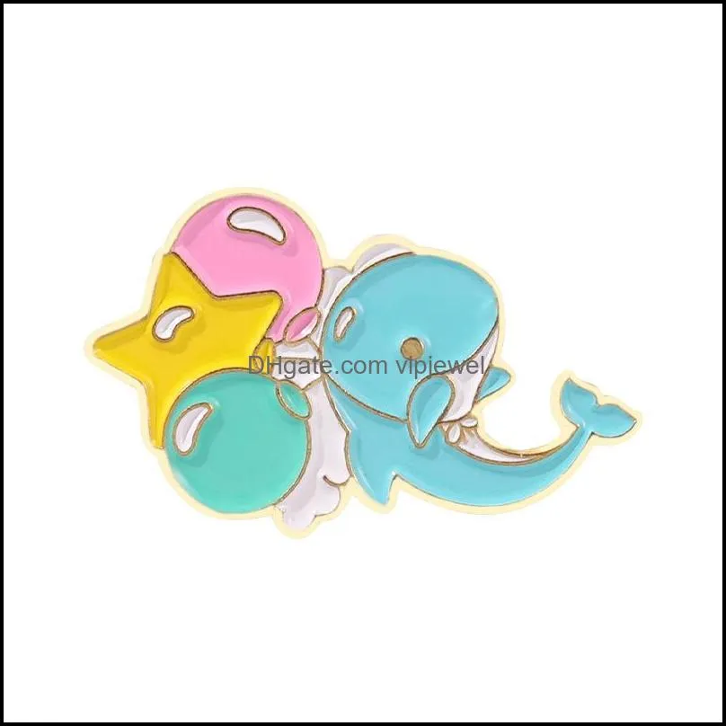 children cartoon mushroom cactus whale brooches women alloy heart star balloon motorbike lapel pins animal plant vehicle enamel sweater clothes badge