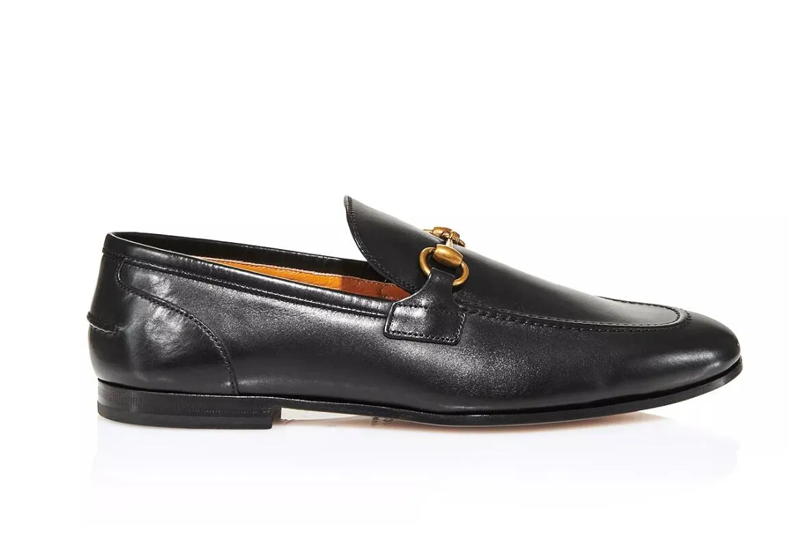 Mäns Luxury Dress Shoes Business Flat Leather Horsebit Loafers, Designer Sko För Män Och Kvinnor Casual Loafer Flat Oxford Tunna Läder Sommar / Vår