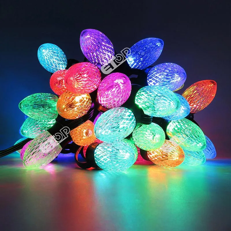 Led Nodes On String Strings C9 Flat Base S24 Christmas Lights WS2811 Addressable RGB Nodes ...