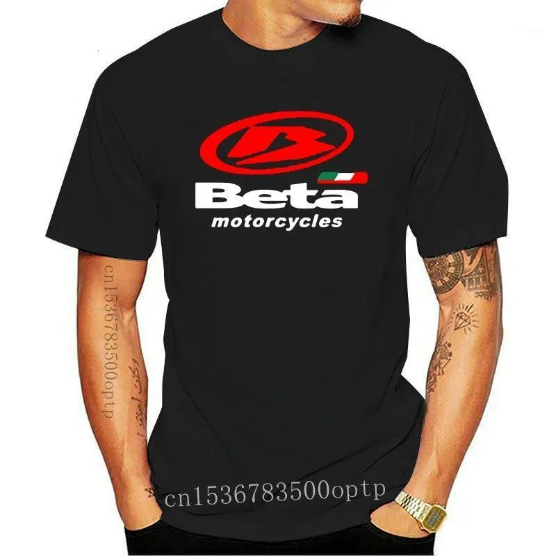 Homens camisetas Design clássico Beta Racing Motocicleta Mens Preto Camiseta