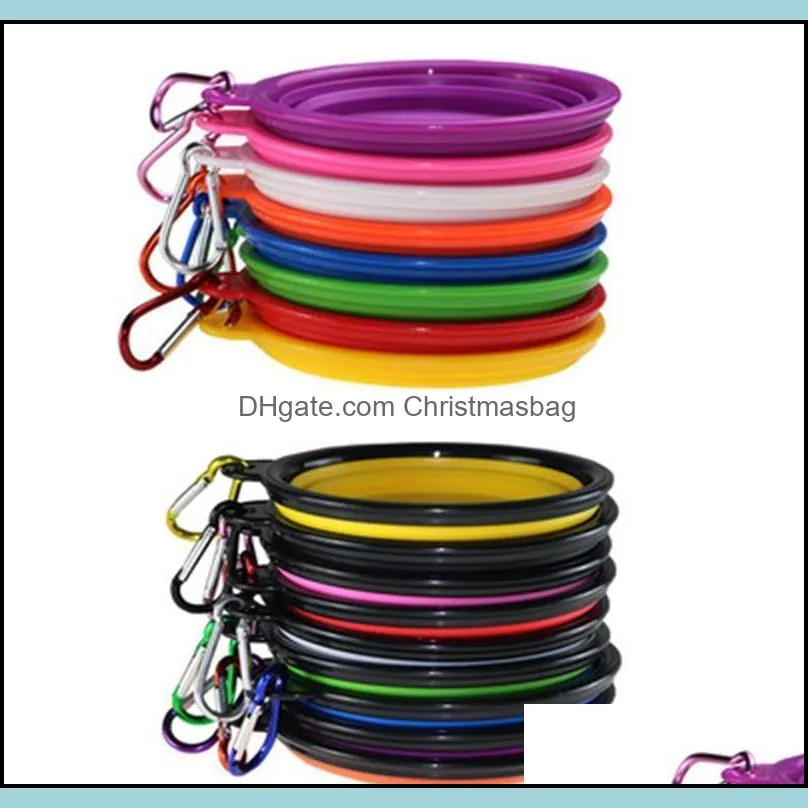Pet Dog Bowls Sile Puppy Collapsible Feeding Bowls With Climbing Buckle Outdoor Travel Portable Food bbyIrr warmslove