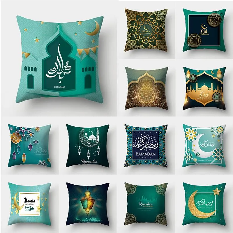 Cushion/Decorative Pillow Ramadan Decorations For Home Islamic Eid Mubarak Decor Sofa Throw Cases Muslim Mosque Decorative Cotton Cushion Co