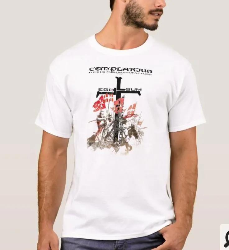 Men's T-Shirts Shadowy Templators Riding In Full Armor Graphic Templer Knight T-Shirt. Summer Cotton Short Sleeve O-Neck Mens T Shirt S-3XL