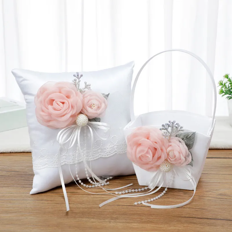 Bruiloftsmand ring kussen bloem opslagmanden voor bloemenmeisjes decoraties CL0509