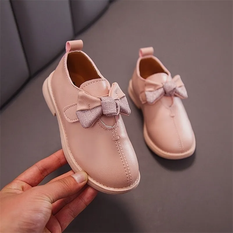 Spring Single Leather Childrens Girls Girls Softsoled Non -Lip Princess Dress Shoes 220615