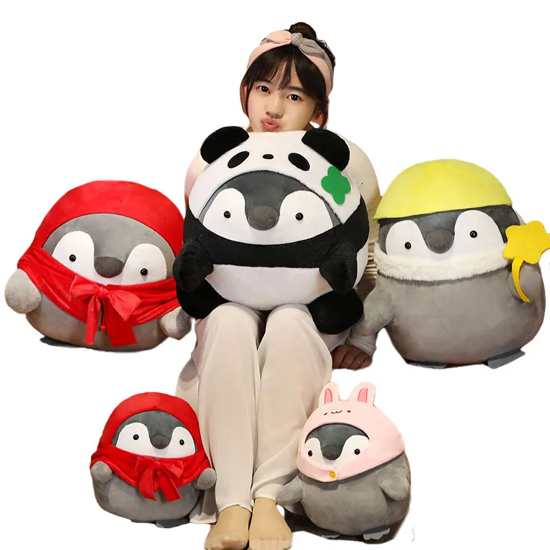 20cm Penguins Doll Plush Toy Stuffed Cosplay Animal Bee Bunny Panda Dressed Penguin Plushie Children Present