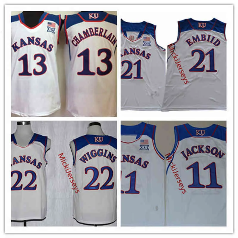 XFLSP College Custom Ku Kansas Jayhawks Stitched College Basketball Jersey Tristan Enaruna Silvio de Sousa Ochai Agbaji Udoka Azubuike David