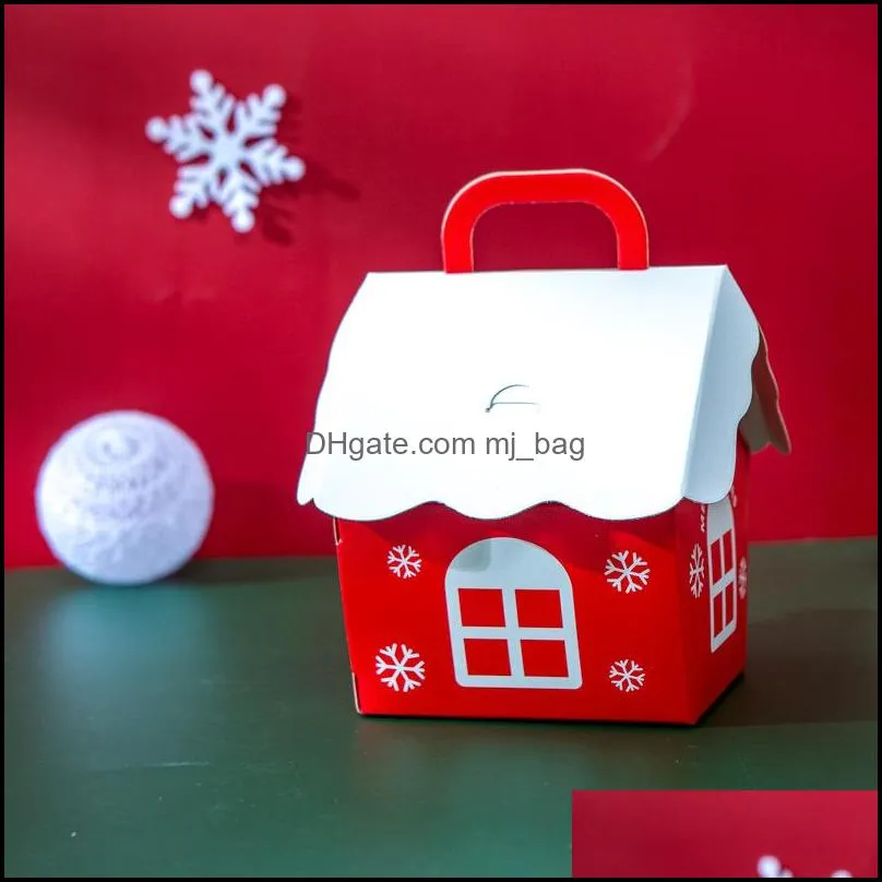 christmas gift packing box children candies package boxes xmas party decoration house shaped portable storage organizers pad11092