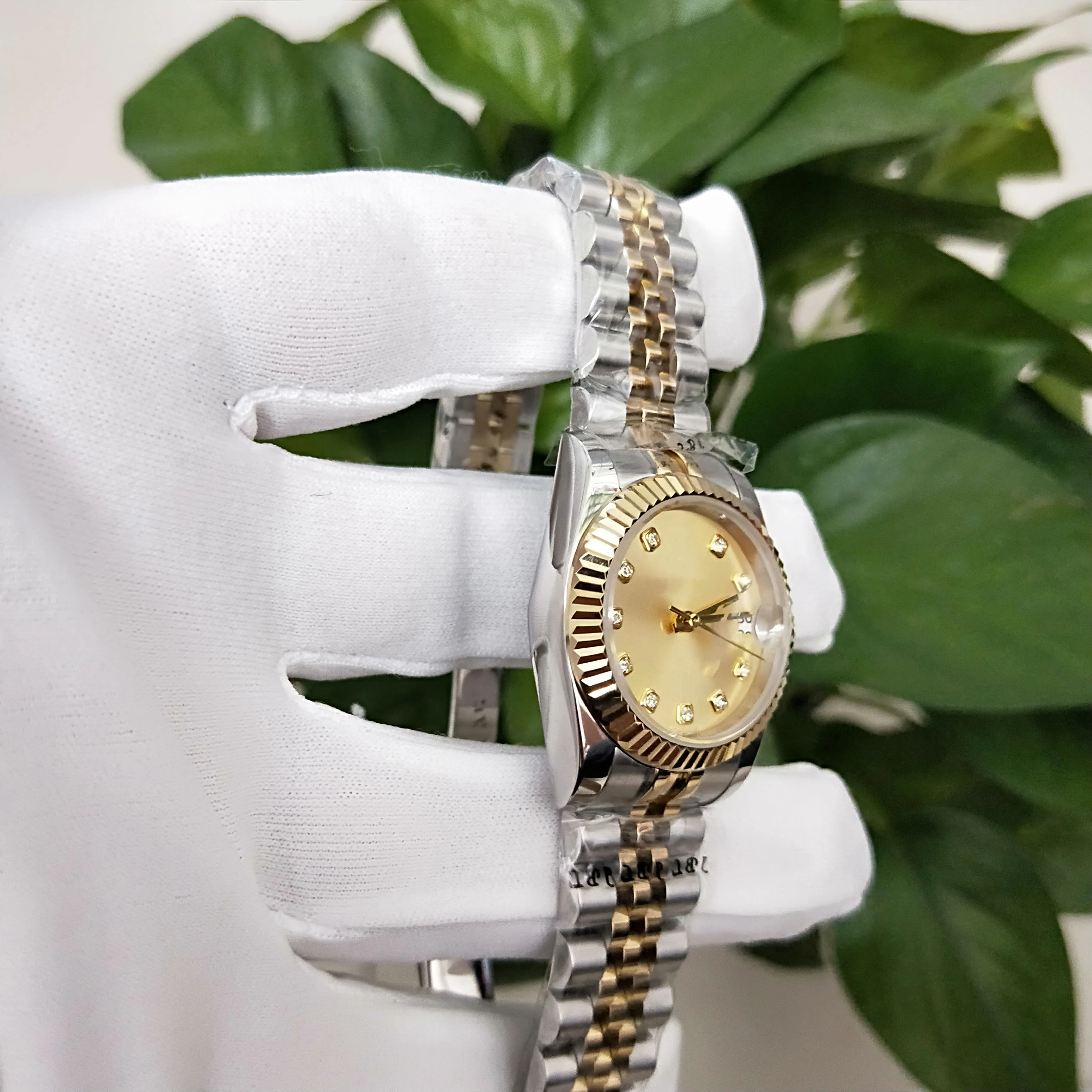 Klassisk serie 178274 179173 31mm Yellow Dial Watches ETA 2813 Movement Steel 18K Ladies Watch Two Tone Gold Automatic Women'274G