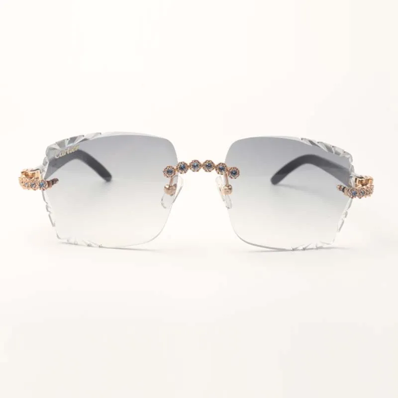 Blue Buquet Diamonds Buffs Okulary przeciwsłoneczne 3524014 z czarnymi nogami rogu bawole