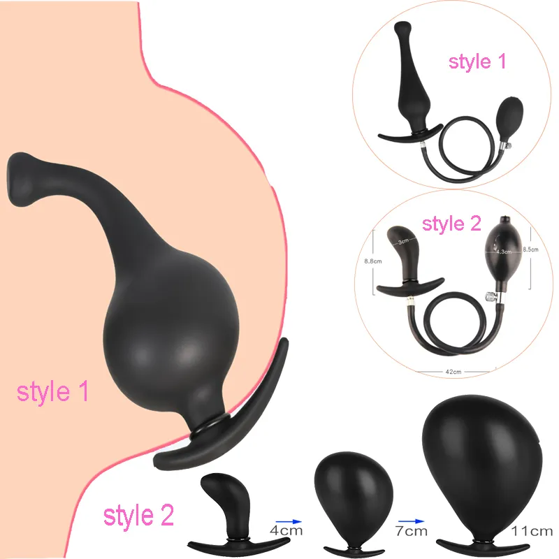 BDSM Go Out Inflatable Long Anal Butt Plug Max 12cm Dildo Pump Expandable Prostate Massage G spot Ass Deep Stimulator sexy Toys