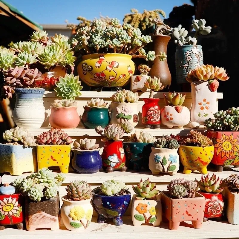 Ceramic Flower Pot Succulent S Cactus S Planter Garden S Outdoor Home Decoration Windows Bill Y200709